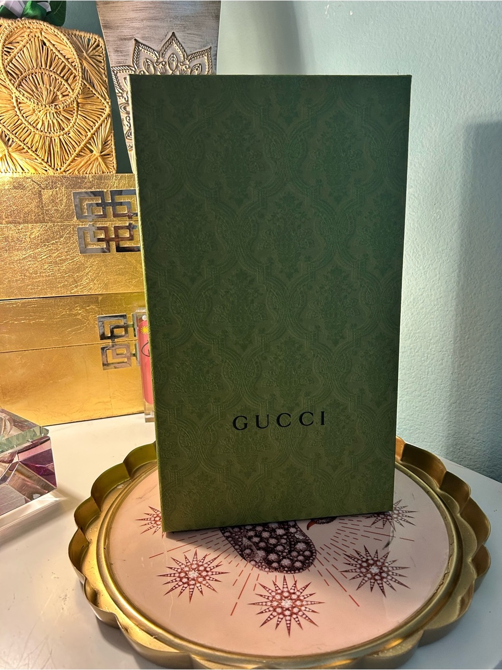 Gucci Dark Green Paisley-Patterned Gift Box